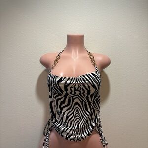Crop top with gold chain